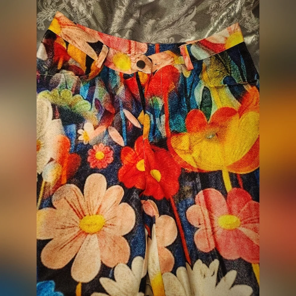 Colorful Floral Pants - Picture 2 of 12